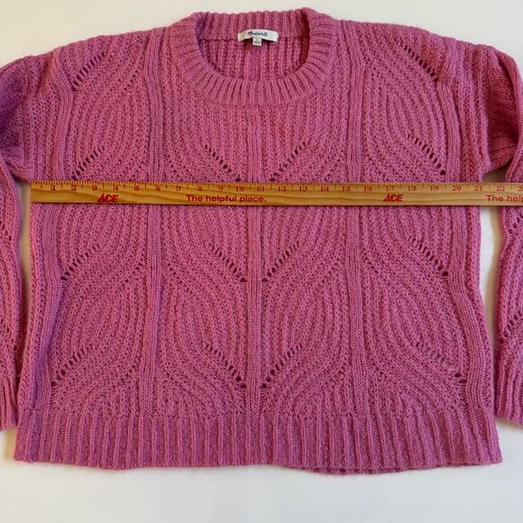 Madewell Charley Pullover Sweater Pink Size Small EUC Cable Knit Breast Cancer - Picture 6 of 11